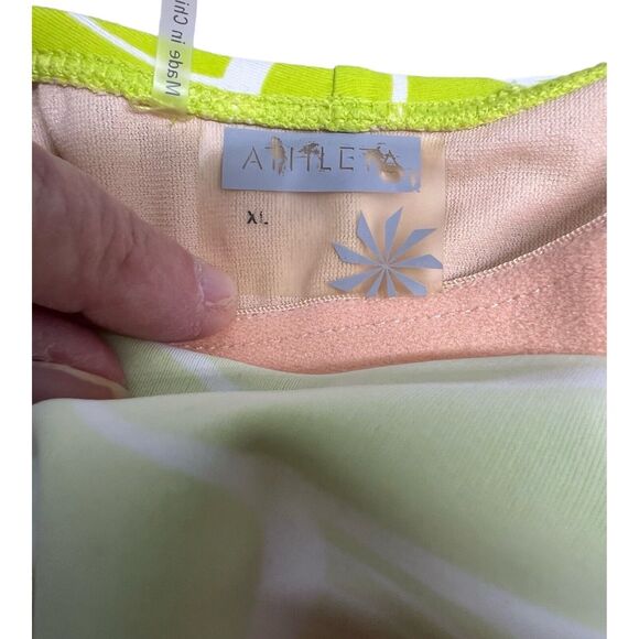 Athleta Kokomo Halter Swim Sport Dress XL Green Floral Print Bra Insert - Picture 7 of 11